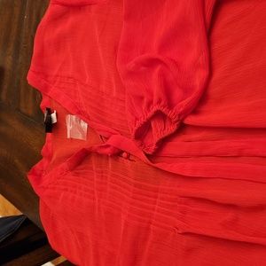 Torrid red sheer blouse
